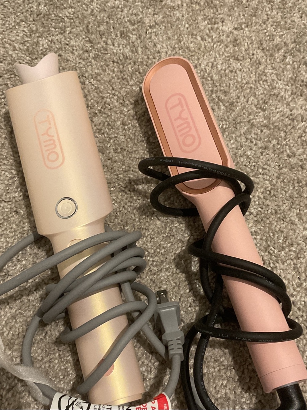 2 Tymo Color Pink & Champagne Hair straightener /curling Iron